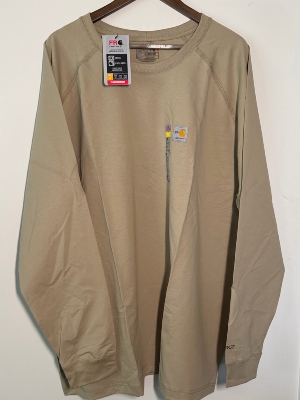Carhartt Men's Flame Resistant Force Relaxed Fit Lightweight Long-Sleeve T-Shirt - Picture 3 of 5